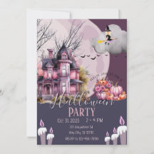 Halloween Vintage Gothic House Pink