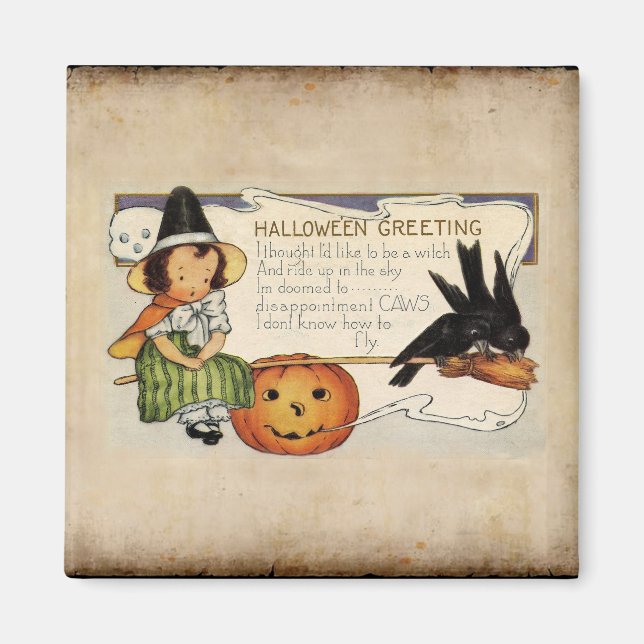 HALLOWEEN VINTAGE GREETING MAGNET (Front)