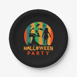 Halloween Vintage Halloween Party Paper Plate