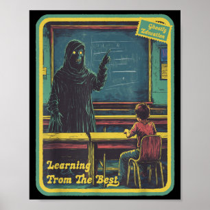 Halloween Vintage Horror_ Retro Ghostly Teacher Poster