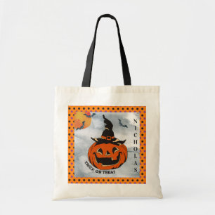 Halloween Vintage Jack O'Lantern Trick or Treat  Tote Bag