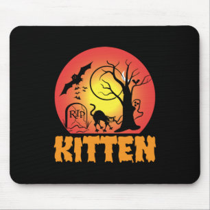 Halloween Vintage Kitten Birthday Mouse Mat
