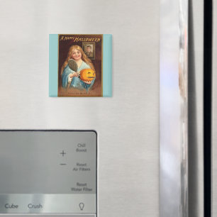 Halloween Vintage Lady With Mirror Magnet