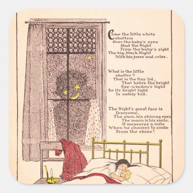 Halloween Vintage Nighttime Dreams Square Sticker (Front)