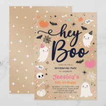 Halloween Vintage Pink Ghost Birthday Spooktacular