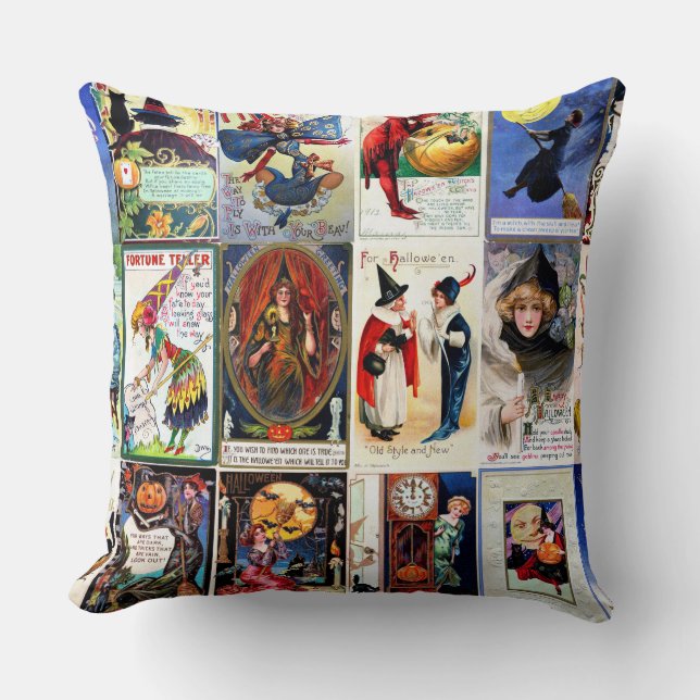Halloween Vintage Postcard Cushion (Front)