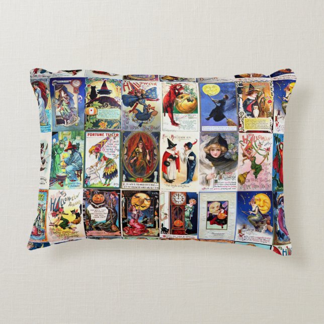 Halloween Vintage Postcard Decorative Cushion (Back)