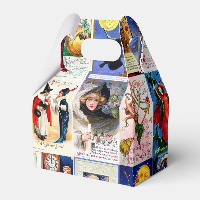 Halloween Vintage Postcard Favour Box (Front Side)