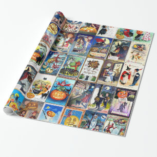 Halloween Vintage Postcard Wrapping Paper
