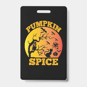 Halloween Vintage Pumpkin Spice Birthday ID Badge