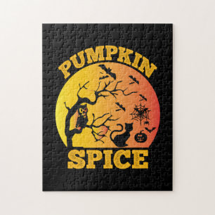 Halloween Vintage Pumpkin Spice Birthday Jigsaw Puzzle