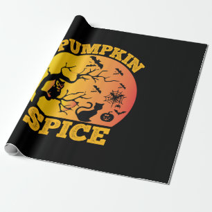 Halloween Vintage Pumpkin Spice Birthday Wrapping Paper