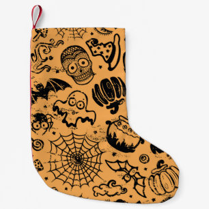 Halloween Vintage Seamless Business Small Christmas Stocking
