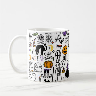 Halloween vintage set. Cute halloween icon collect Coffee Mug