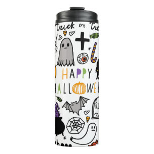 Halloween vintage set. Cute halloween icon collect Thermal Tumbler