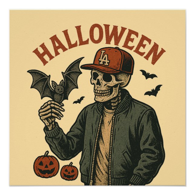 Halloween Vintage - Spooky Skeleton  Poster (Front)