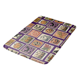 Halloween Vintage Stamp Pattern  Bath Mat