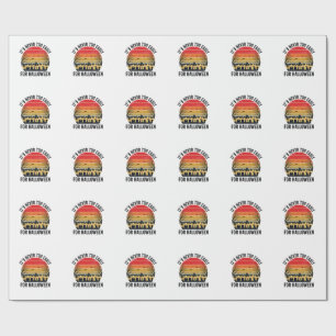 Halloween Vintage Sunset Graveyard Cat Vector Desi Wrapping Paper