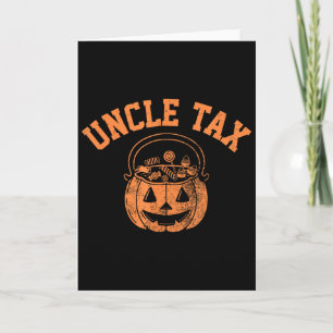 Halloween Vintage Uncle Tax Pumpkin Spooky Trick-o Card