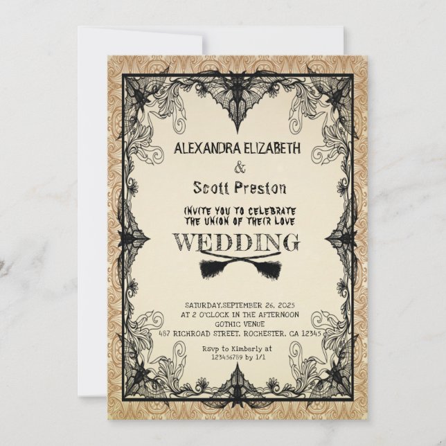 Halloween vintage wedding Invitation (Front)