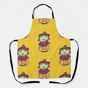 Halloween Vintage Witch Classic Cool Art Pattern Apron