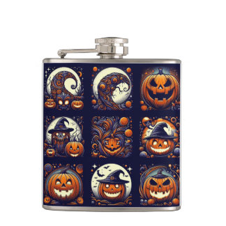 Halloween Vinyl Wrapped Flask