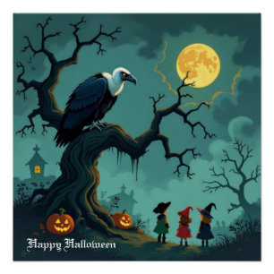 Halloween Vulture  Poster
