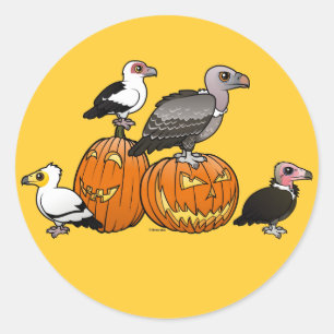 Halloween Vultures Classic Round Sticker