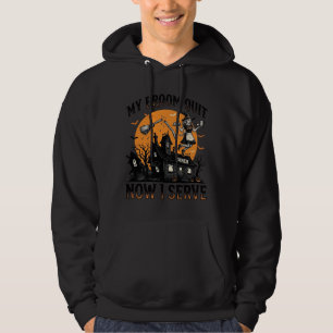 Halloween Waitress Shirt Broom Broke Humor_1