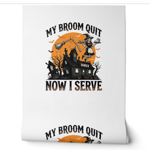 Halloween Waitress Shirt Broom Broke Humor_1 Wallpaper