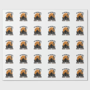 Halloween Waitress Shirt Broom Broke Humor_1 Wrapping Paper