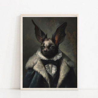 Halloween Wall Art, Halloween Bat Vintage Print,  Poster