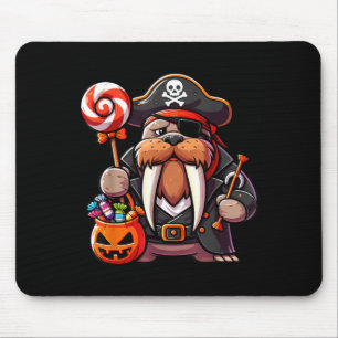Halloween Walrus Pirate Eye Patch Candy Bag Mouse Mat