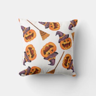 Halloween Watercolor, Autumn Seamless Pattern. Cushion