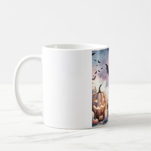 Halloween watercolor coffee mug (Left)