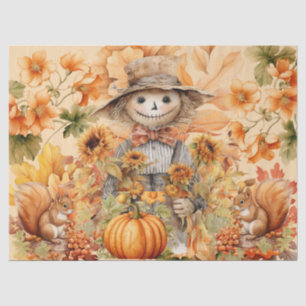 Halloween Watercolor Foliage & Scarecrow Decoupage Tissue Paper