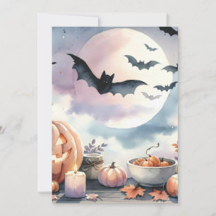 Halloween watercolor holiday card