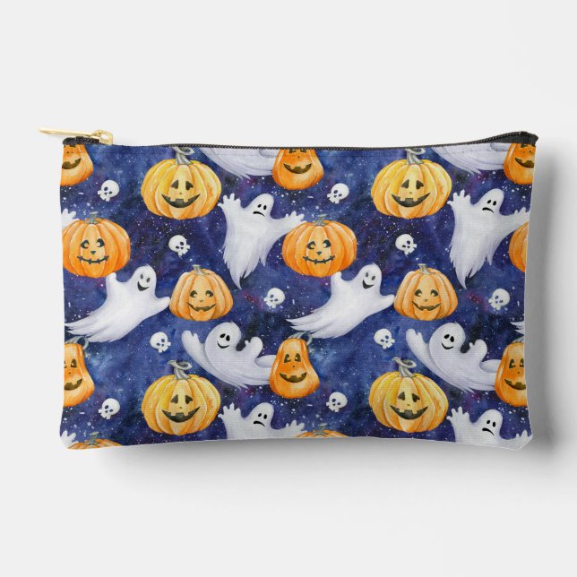 Halloween Watercolor Pattern Accessory Pouch (Front)
