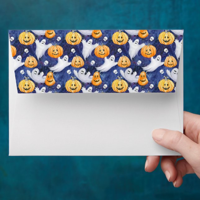 Halloween Watercolor Pattern Envelope (Hand)