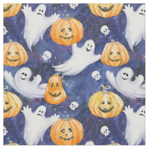 Halloween Watercolor Pattern Fabric