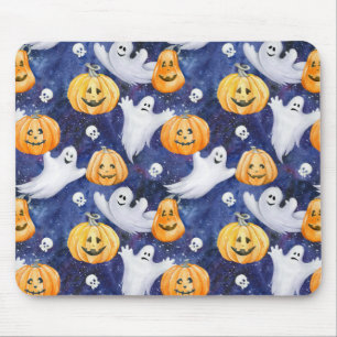 Halloween Watercolor Pattern Mouse Mat