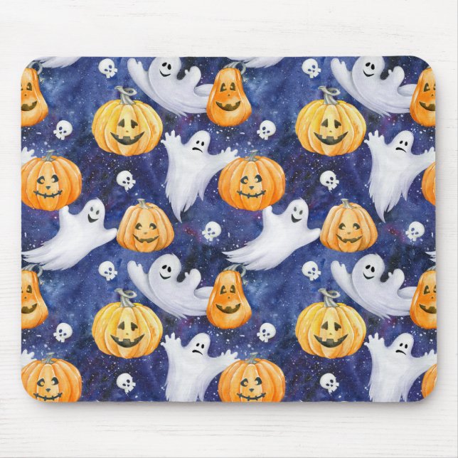 Halloween Watercolor Pattern Mouse Mat (Front)