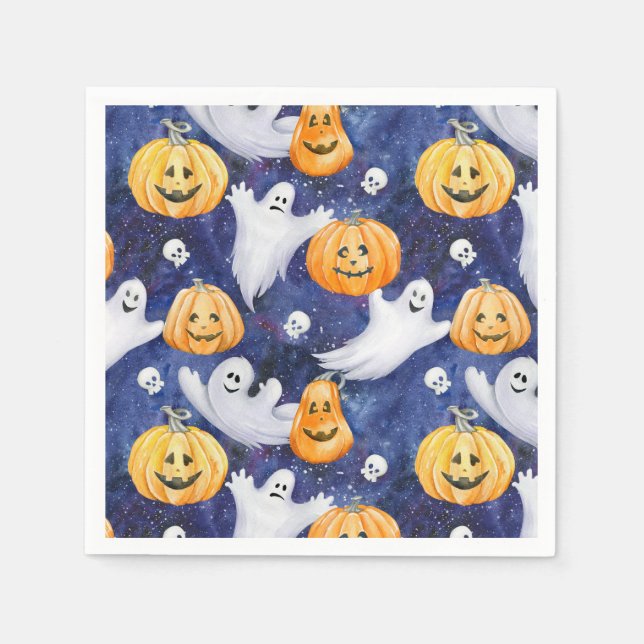 Halloween Watercolor Pattern Napkin (Front)