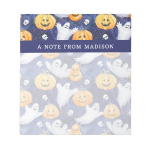 Halloween Watercolor Pattern Notepad
