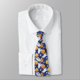 Halloween Watercolor Pattern Tie