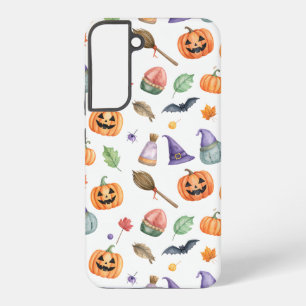 Halloween Watercolor Pumpkin Pattern Samsung Galaxy Case