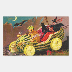 Halloween Watermelon Coach Rectangular Sticker