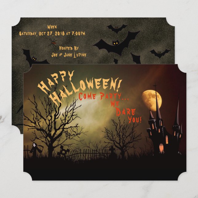 Halloween - We Dare You Invitation (Front/Back)