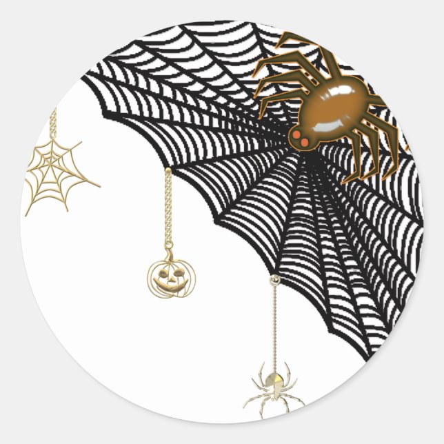 Halloween Web Classic Round Sticker (Front)