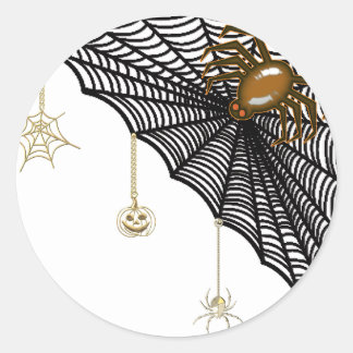 Halloween Web Classic Round Sticker